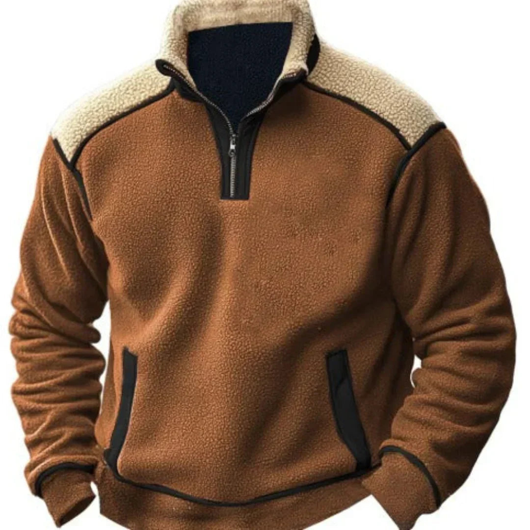 Vintage-Inspired Zip-Up Sweater