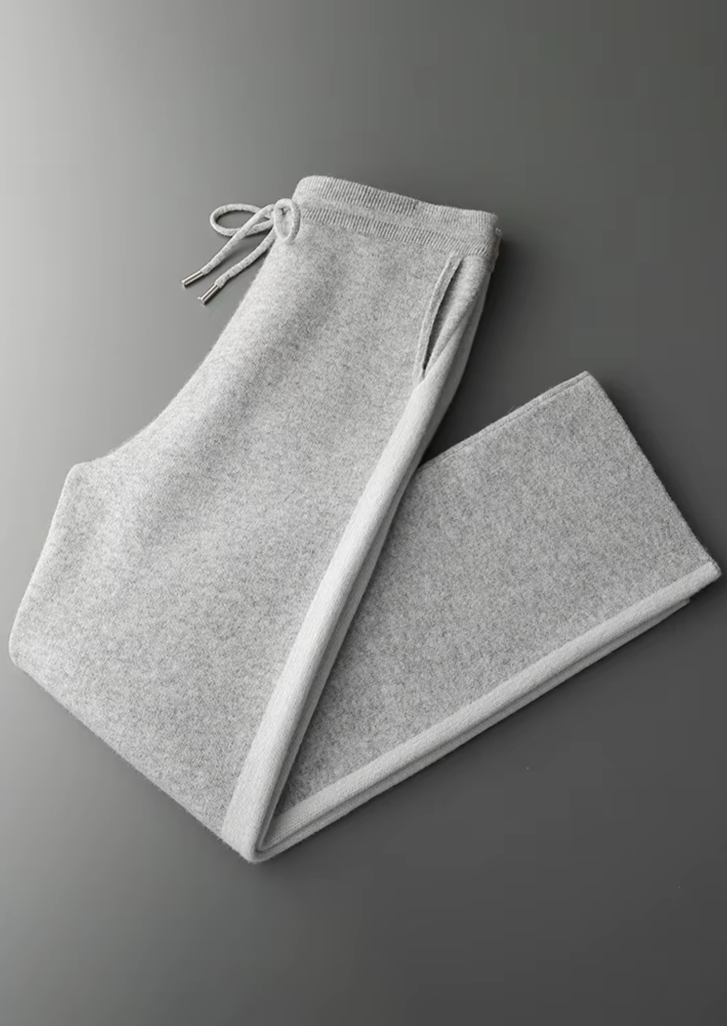 PURE EXTRA-FINE MERINO WOOL WIDE LEISURE TROUSERS