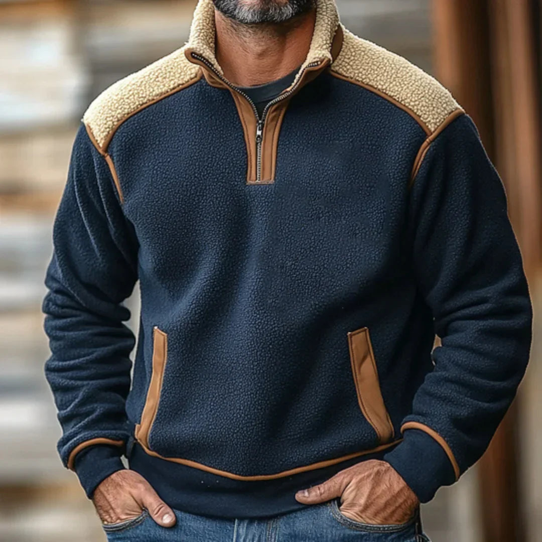 Vintage-Inspired Zip-Up Sweater