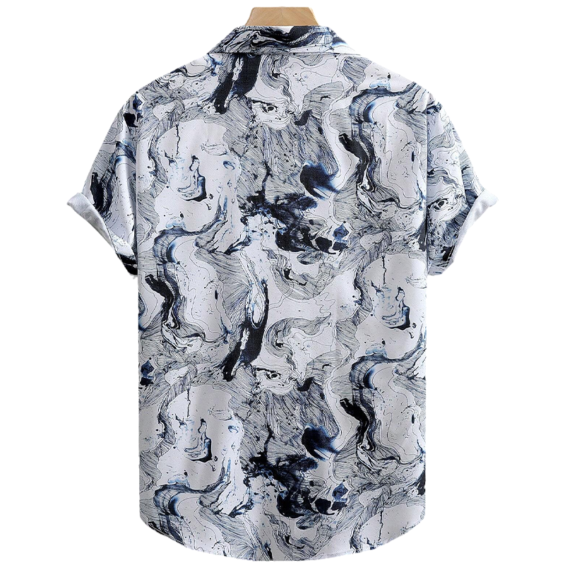 Men's Short Sleeve Abstract Print Shirt