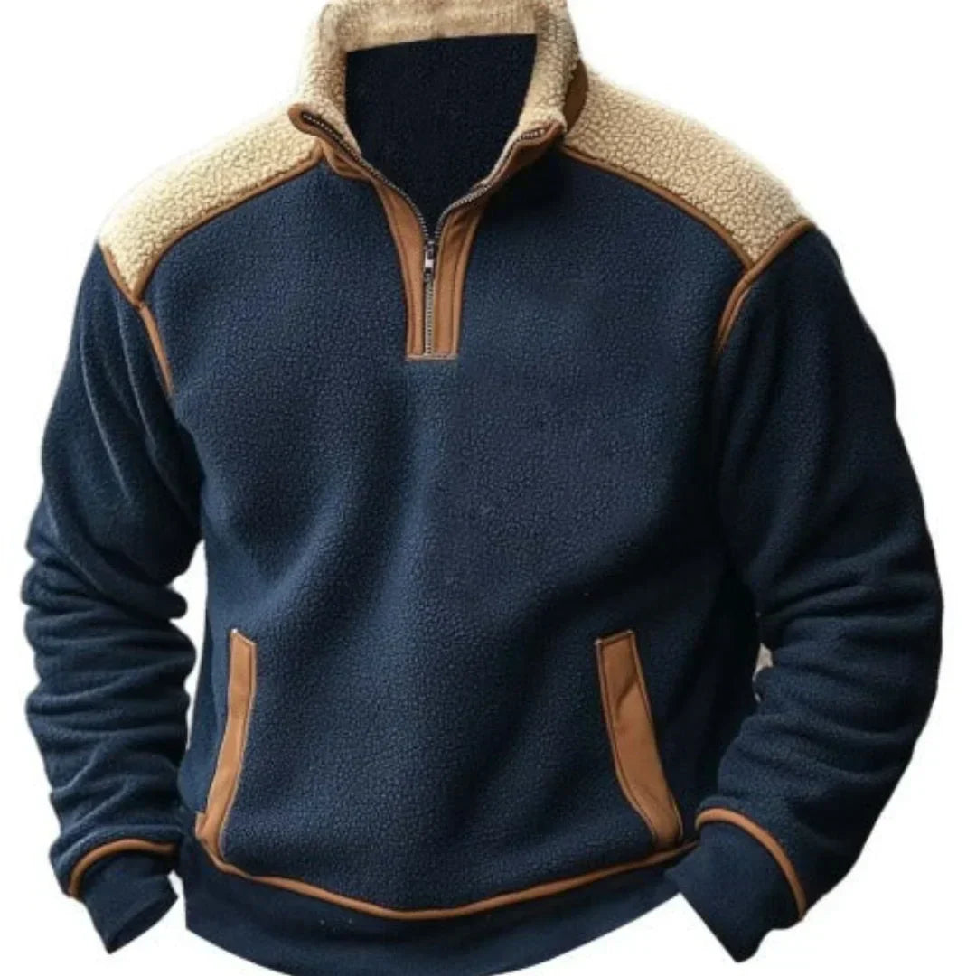 Men's Vintage-Inspired Zip-Up Sweater