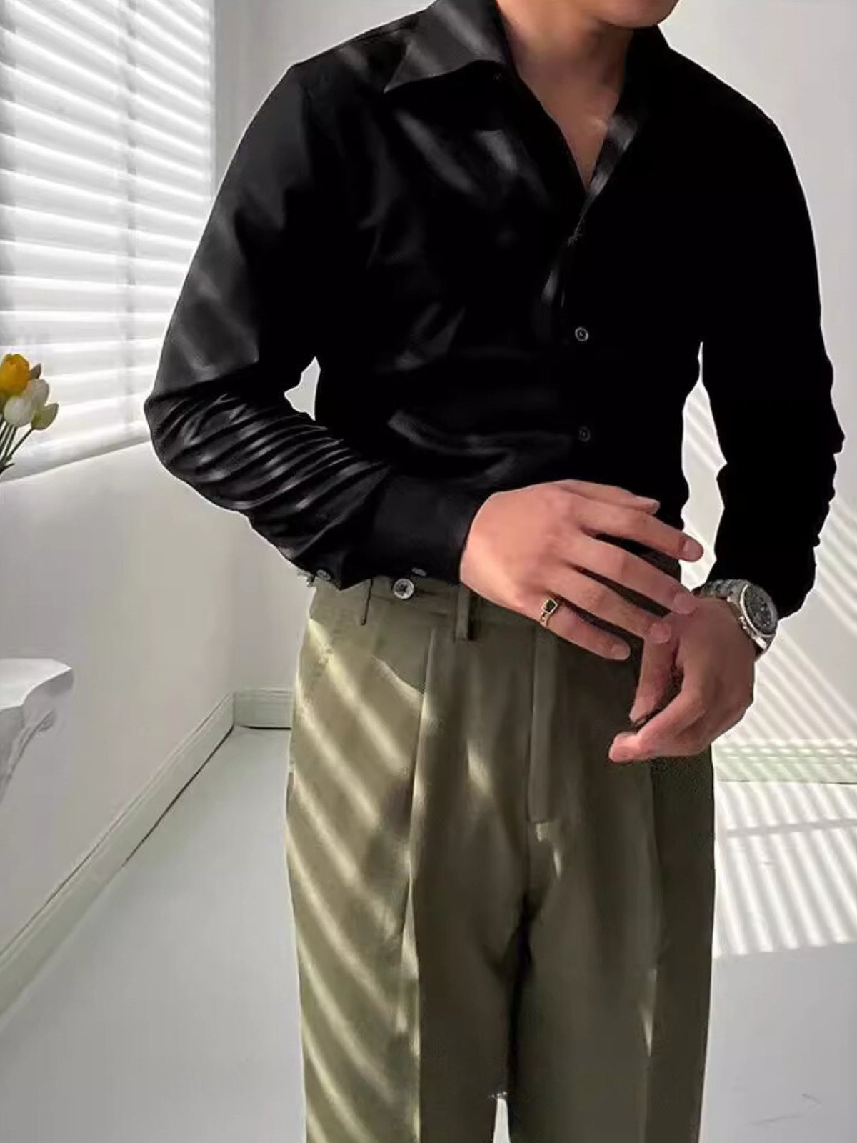 Italian Athletic V-Neck Bamboo Shirt