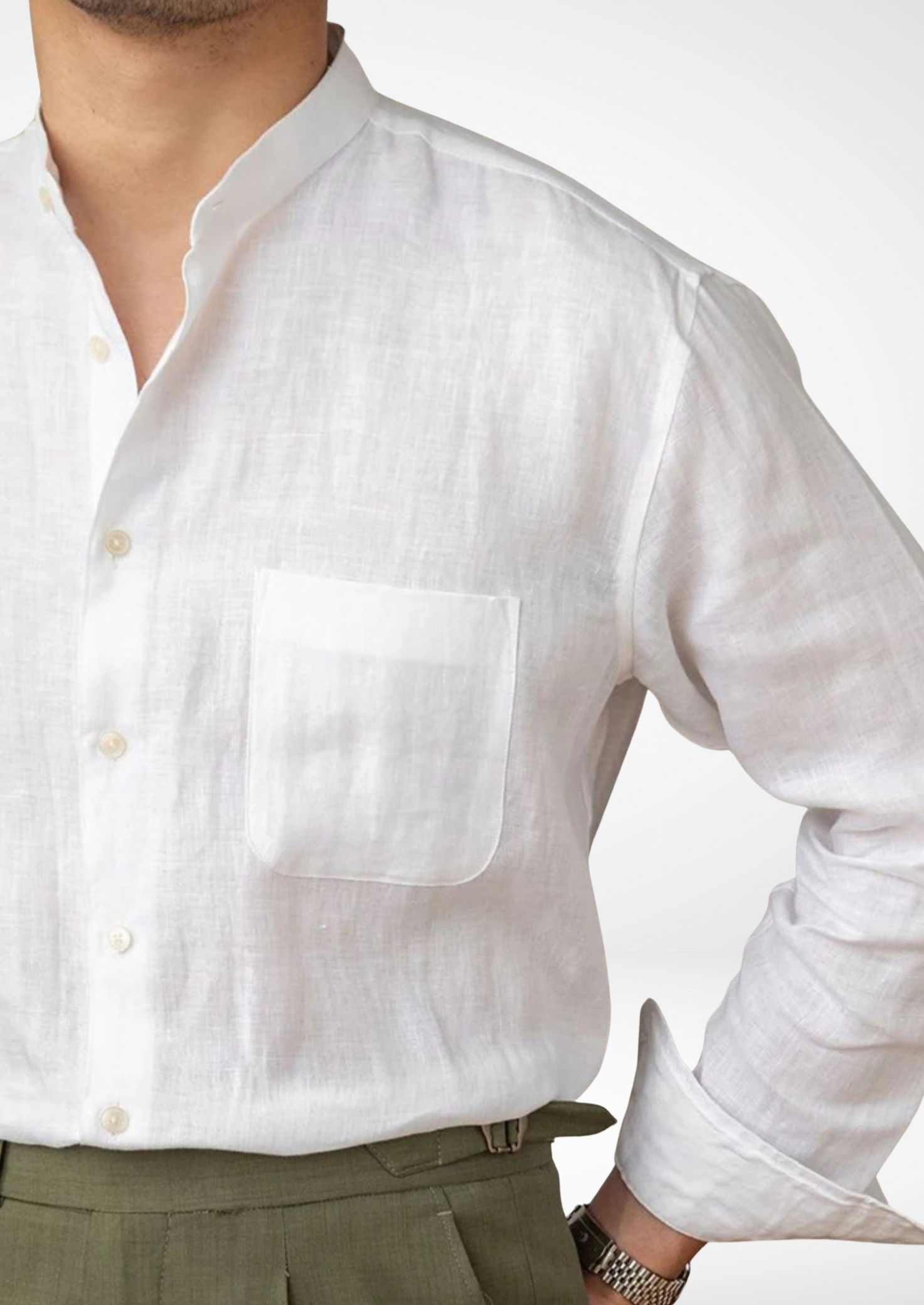BRUNELLO SEASIDE LINEN SHIRT - White