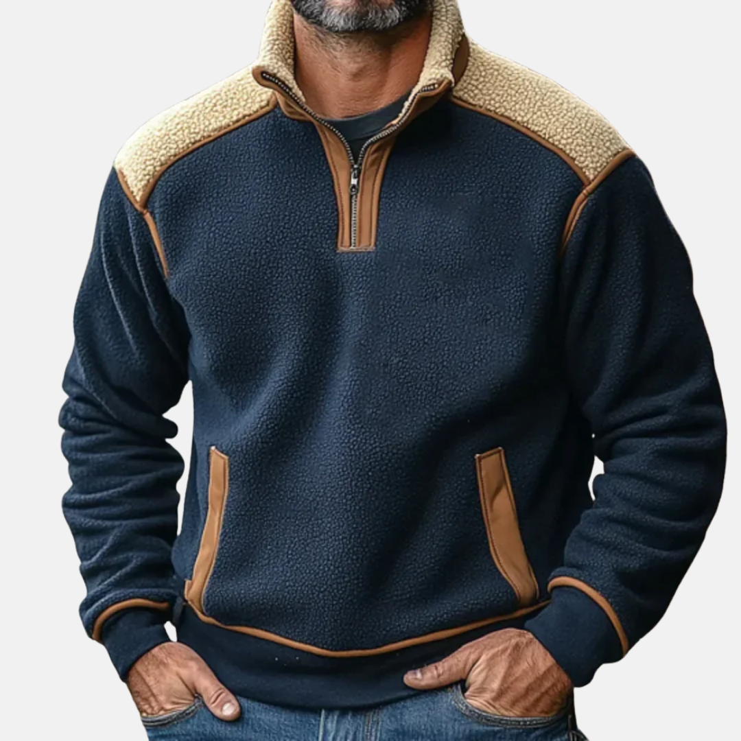 Men's Vintage-Inspired Zip-Up Sweater
