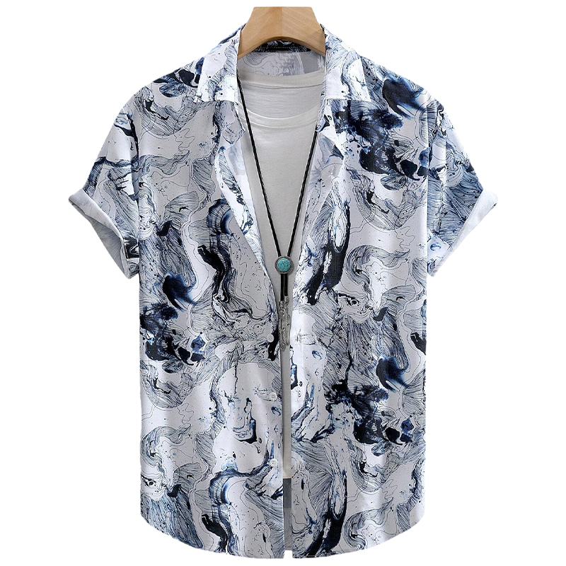 Men's Short Sleeve Abstract Print Shirt
