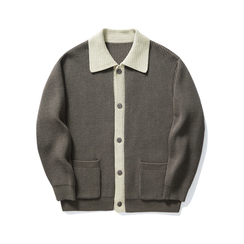 Men's Knit Collared Cardigan